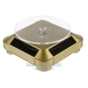 Solar Showcase 360° Turntable Rotating Display Stand – Gold