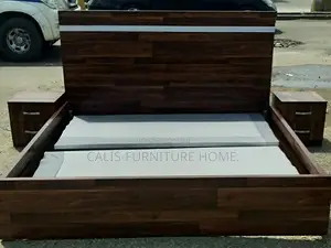 6ft X 6ft Bed Frame. Brown Color With 2 Side Drawers.