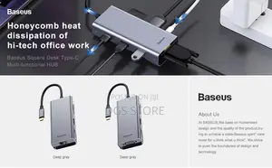 Baseus Square Desktype C Multi-Functional Hub Usb 3.0 *2RJ45