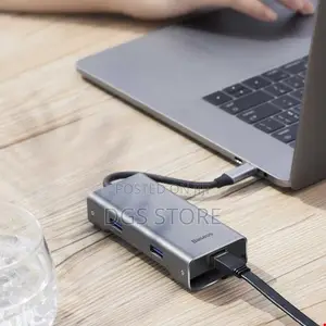 Baseus Square Desktype C Multi-Functional Hub Usb 3.0 *2RJ45