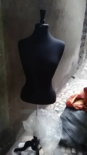 Black Colour With Wooden Stand Half Body Pinnable Female Dressform