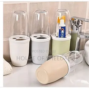 Toothpaste Toothbrush Holder With Transparent Cup