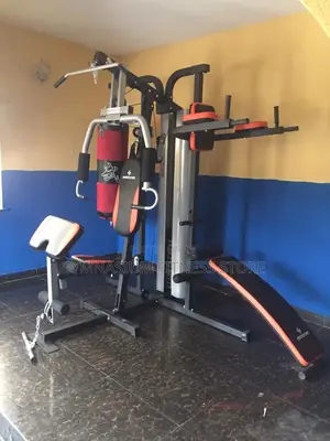 3 Station Home Gym With Sit Up Bench and Punching Bag 085