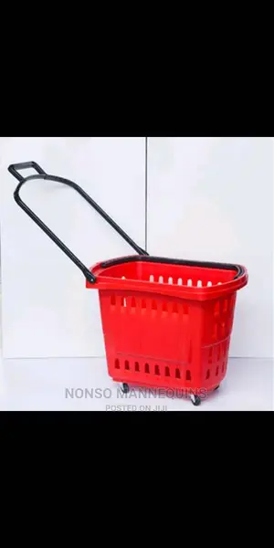 Plastic Supermarket Shopping Rolling Trolley
