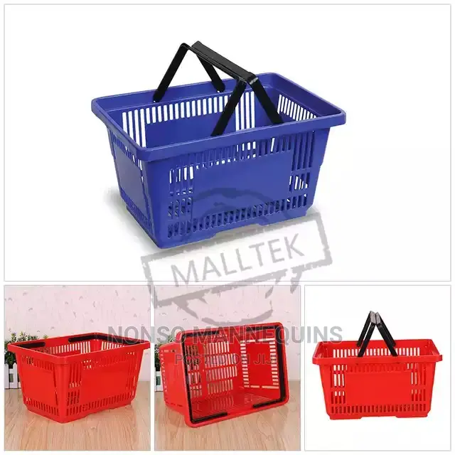 Plastic Supermarket Shopping Rolling Trolley
