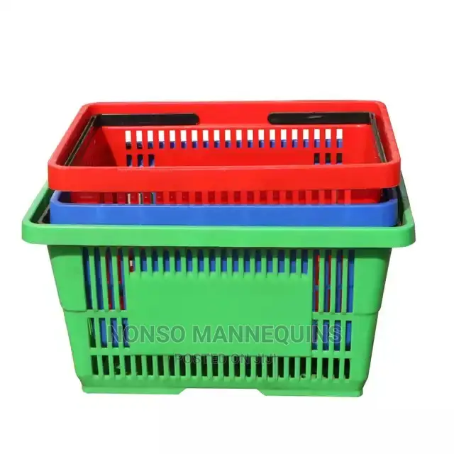 Plastic Supermarket Shopping Rolling Trolley