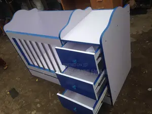 Baby Wardrobe. White and Blue. HDF Plywood