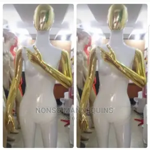 Egg Face Female Gold And White Mannequin Display