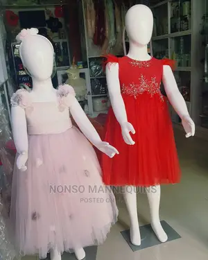 Glossy White Kid Display Mannequins Of Different Ages