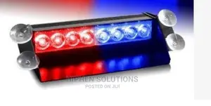 8 LED Visor Dashboard Emergency Strobe Lights - Blue & Red By Hssl