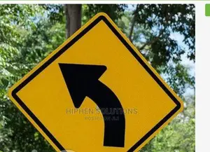 Aluminum Reflective Safety Left Curve Warning Sign By Hssl