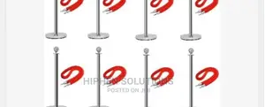 Eight Poles Rope Type Queue Barrier Post