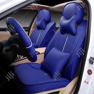 Real Blue Leather Car Seat Cushion Cover