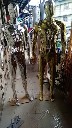 Full Body Gold Silver Chrome Male Eggface Fashion Models