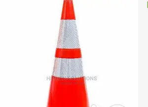 Orange Safety Traffic PVC Cones With Two Reflective Collars - Set By