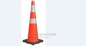 Black Rubber Bottom Plastic Traffic Cone