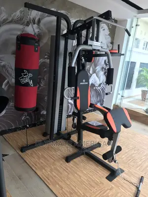 American Gym Station With Adjustable Bench Punching Bag