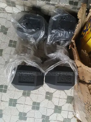 15kg Dumbbell Hex Black