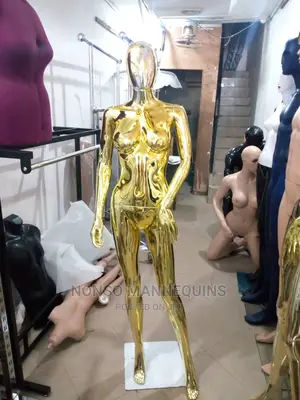 Small Size Body Female Gold Chrome Mannequins