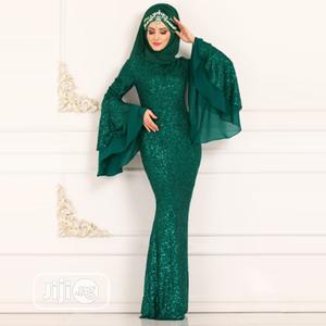 Muslim Sleeve Dress Splicing Sequins Hip Dress