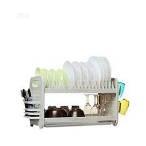 New Rustless 2 Tier Plastic Dish Drainer and Plate Ravk