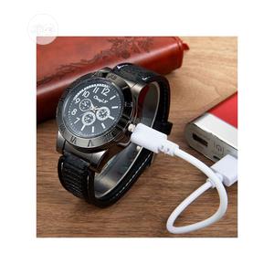 Quality Leather Black Men Light Wrist Watch
