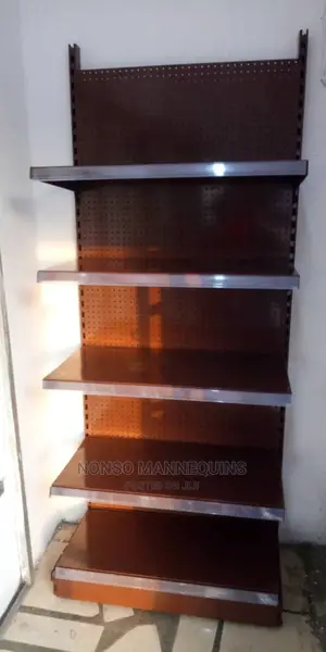 Brown Colour Single Sided Display Shelves