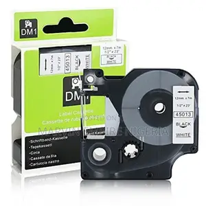 Dymo Standard D1 45013 Labeling Tape-Black on White Tape