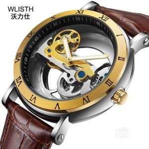 Mechanical Waterproof Hollow Cool Luminous Leather Watch