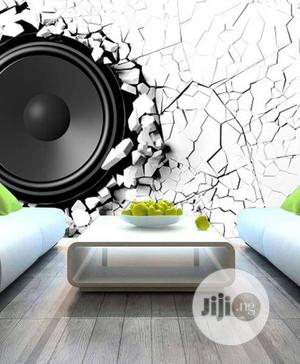Speaker On Cracked Wall Design Wall Mural 8D