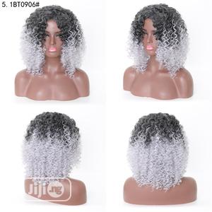 Short Curly Black Dark Grandma Gray Hair Wigs