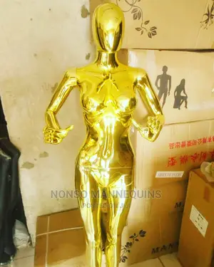 Gold Chrome Egg Face Female Display Mannequin