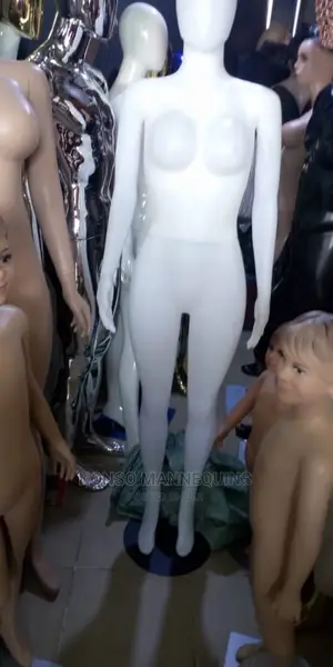 Pure White Full Body Egg Face Female Model Mannequin