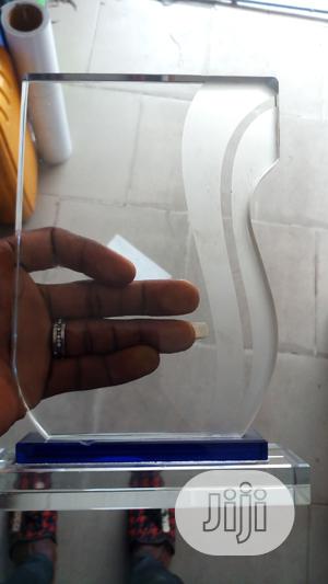 Glass Award Crystal With Print