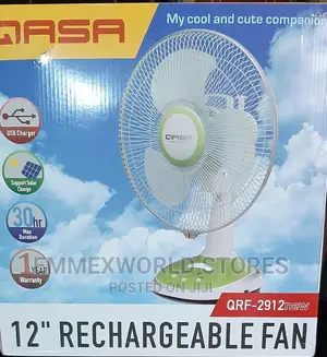 QASA Rechargable Table Fan 12"