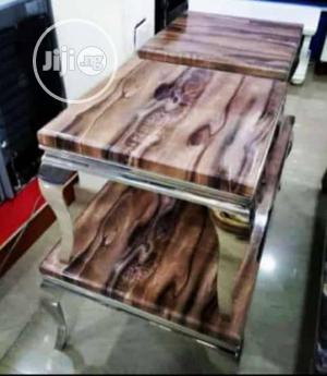 Marble Center Table With Two Side Stool