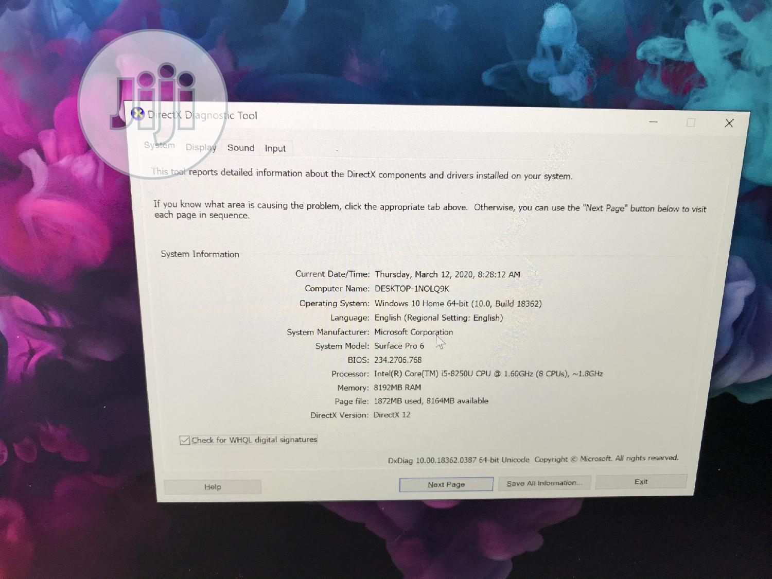 Laptop Microsoft Surface Pro 8GB Intel Core I5 SSD 128GB