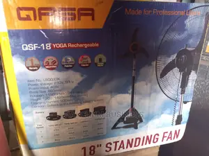 Qasa Standing Rechargeable Fan With Battery Option 18inch