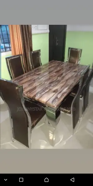 Unique Marbel Dinning Table With 6 Chairs