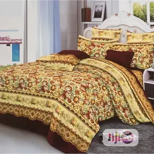 Multi Coloured Duvet, Bedsheet With 4 Pillow Cases-6x6