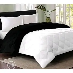 Duvet,Bedsheet With 4 Pillow Cases-Black/White
