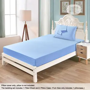 Sky Blue,Bedsheet With 4 Pillow Cases
