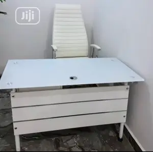 White Glass Home Office Table. Size 1.2