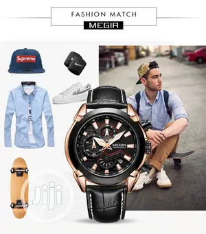 Luxury Genuine Leather Megir Quartz Watches