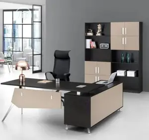 Executive Table and Bookshelf
