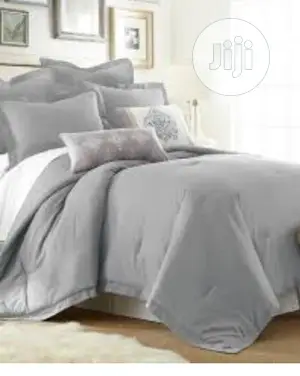 Ash Colour Duvet, Bedsheet With 4 Pillow Cases