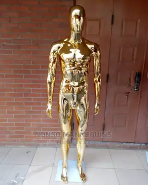 Male Gold Chrome Full Body Mannequin