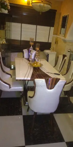 Italian Marble Dinning Tables With 6 Chairs