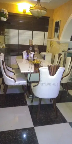 Italian Marble Dinning Tables With 6 Chairs