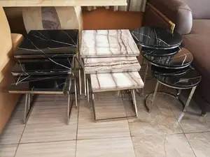 Italian Marble Side Stools Tables 3 Sets